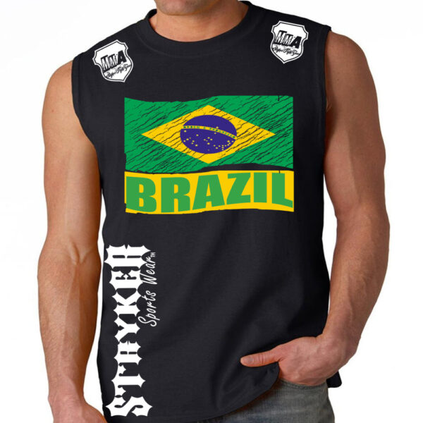 BRASIL FIFA WORLD CUP SOCCER FLAG CREST MENS MUSCLE SHIRT