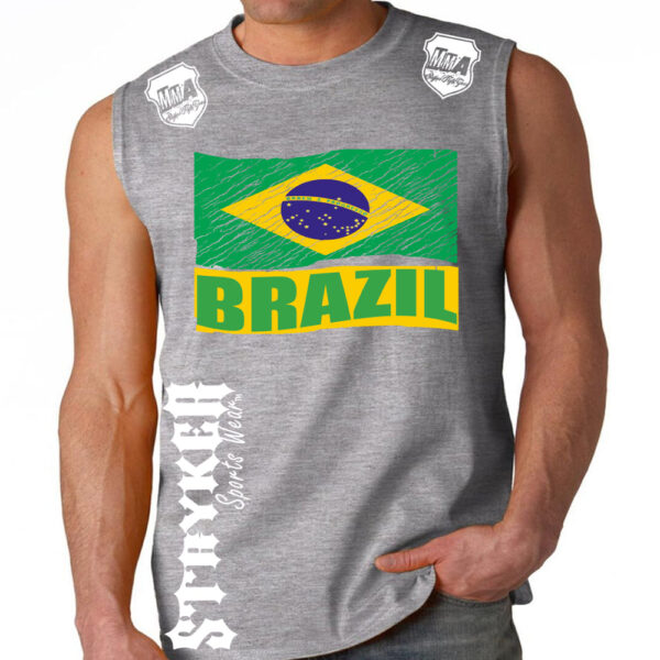 BRASIL FIFA WORLD CUP SOCCER FLAG CREST MENS MUSCLE SHIRT