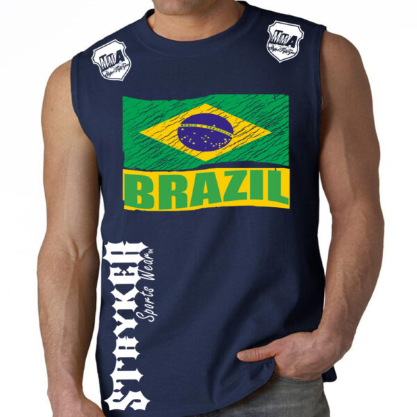 BRASIL FIFA WORLD CUP SOCCER FLAG CREST MENS MUSCLE SHIRT