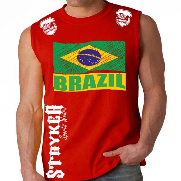BRASIL FIFA WORLD CUP SOCCER FLAG CREST MENS MUSCLE SHIRT