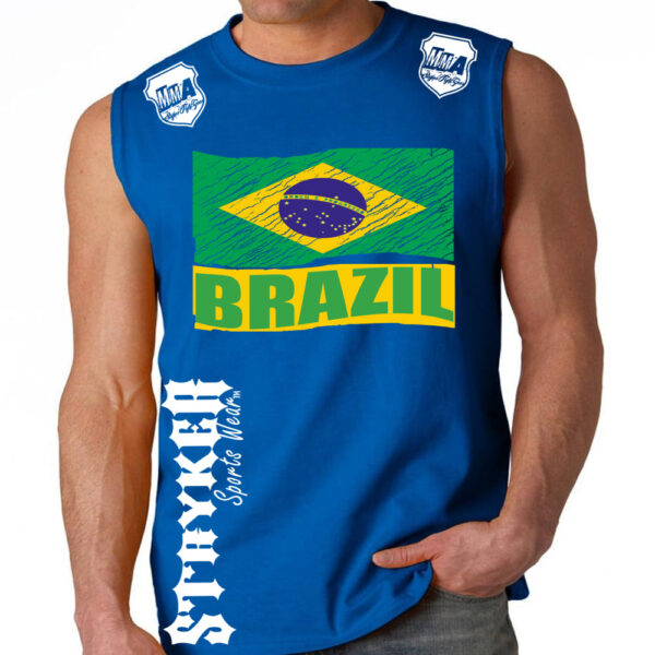 BRASIL FIFA WORLD CUP SOCCER FLAG CREST MENS MUSCLE SHIRT