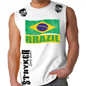 BRASIL FIFA WORLD CUP SOCCER FLAG CREST MENS MUSCLE SHIRT