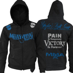 Muay Thai Fighting Adult Zip Up Hoodie Pain Is Temporary Victory Is Forever