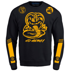 Cobra Kai Karate Kid Netflix Series Chest Fighting Fist Design No Mercy Adult Crewneck Sweatshirt