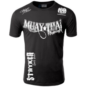 MuayThaiFightingMMAUFCAdultTShirtBlackAllWhiteLogos.jpg