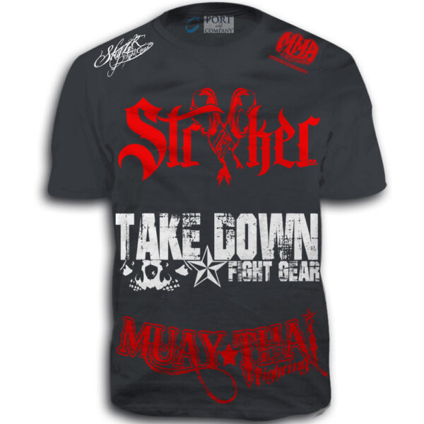 Stryker Fight Gear Y MMA GLOVES Takedown Fight Gear Skulls Muay Thai Fighting BJJ Walkout T-Shirt