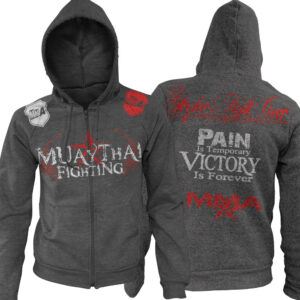MUAY THAI FIGHTING PAIN IS TEMPORARY VICTORY IS FOREVER UFC MMA ZIP UP HOODIE