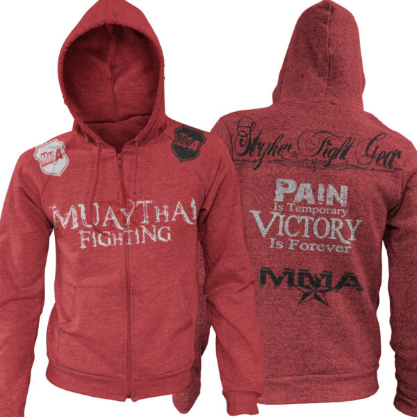 MUAY THAI FIGHTING PAIN IS TEMPORARY VICTORY IS FOREVER UFC MMA ZIP UP HOODIE